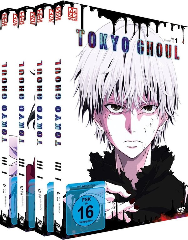 Tokyo Ghoul - Staffel 1 - Gesamtausgabe - Bundle Vol.1-4 - DVD